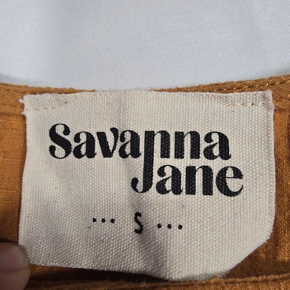 Savanna Jane Women Small Rust Brown Floral Embroidered Boho Gauze Blouse - Picture 3 of 7